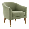 Sillón 78 x 75 x 82 cm tapizado verde con patas de madera estilo retro