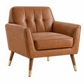Sillón 84 x 83 x 88 cm tapizado sintético marrón estilo retro