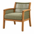 Sillón 72 x 78 x 88 cm de madera y cuerda verde con cojín estilo natural